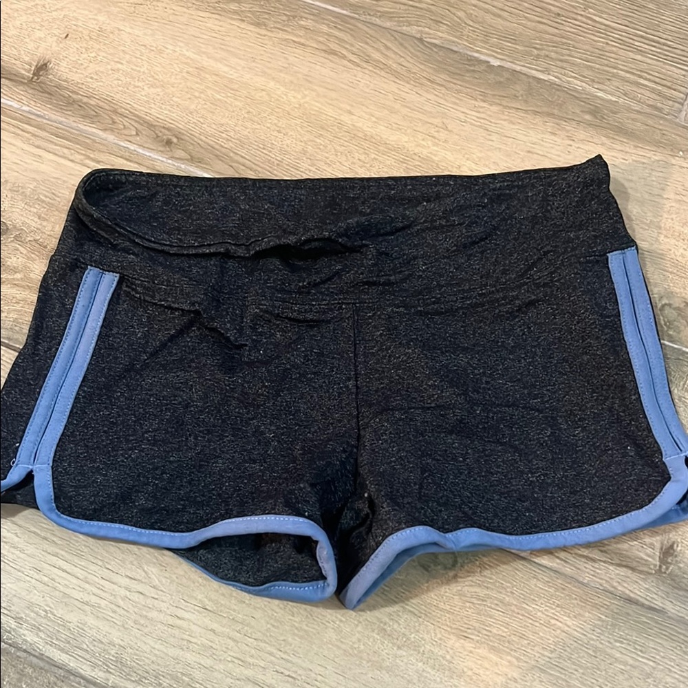 Women's Black and Blue Trim Shorts